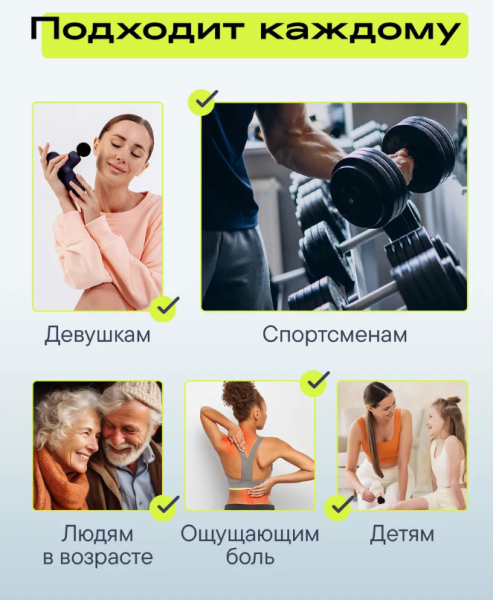 Массажер мышечный с ускорителем G-22 (5 насадок, 6 скоростей, зарядка TYPE-C) / Массажный перкуссионный ударный пистолет